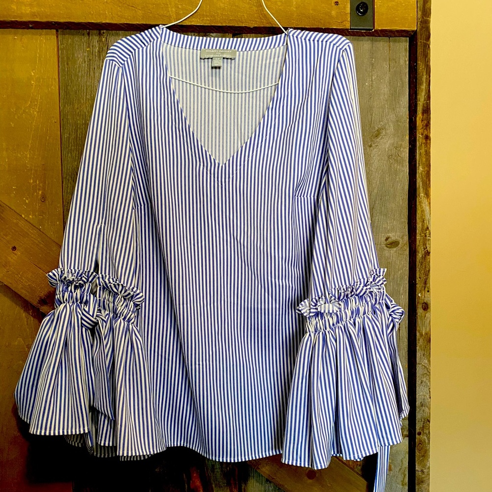 Striped Blouse with Bell Sleeves